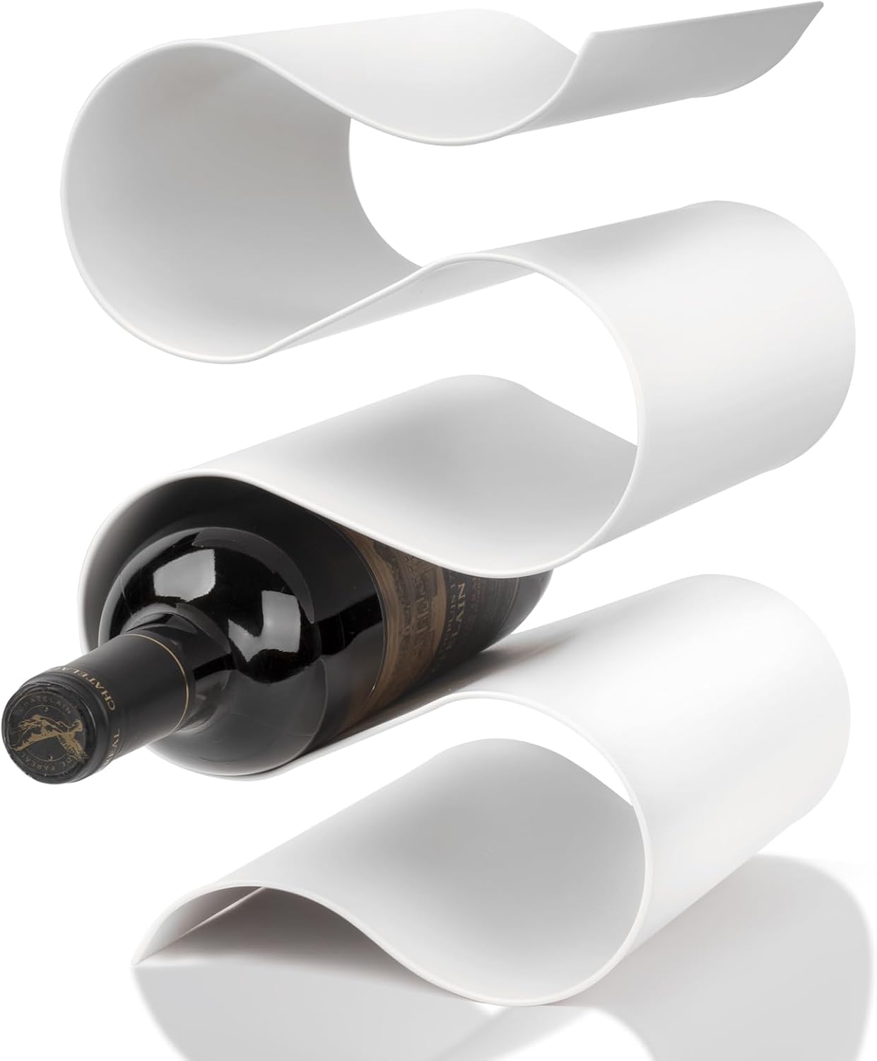 Wine Rack Countertop, Freestanding Creativity Modern Small Wine Holder, Tabletop Wine Stand for Kitchen Wine Bar Inside Cabinet, Pantry Decor-5 Bottle