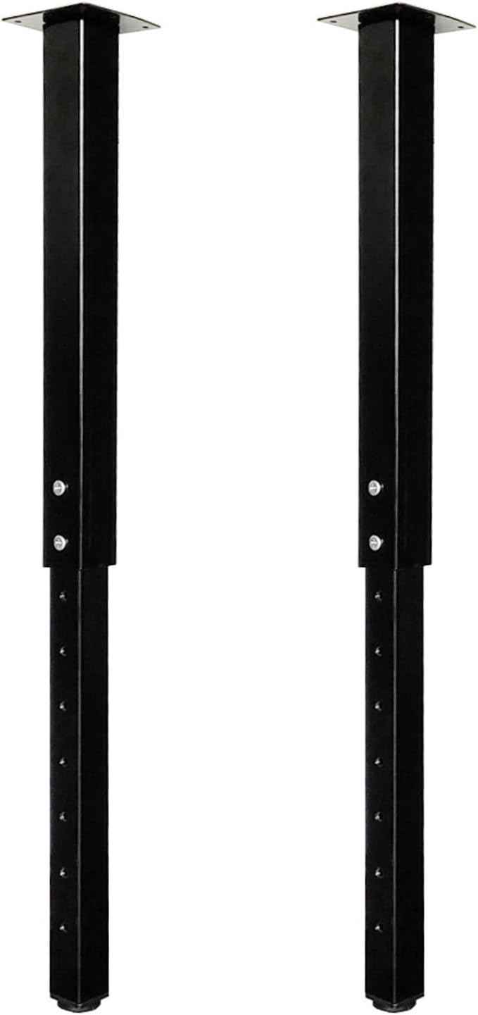 QLLY Adjustable Square Table Leg, 24-40 inch, 60-100cm, Home Office Custom DIY Table Legs, Furniture Leg Set (4, Black)