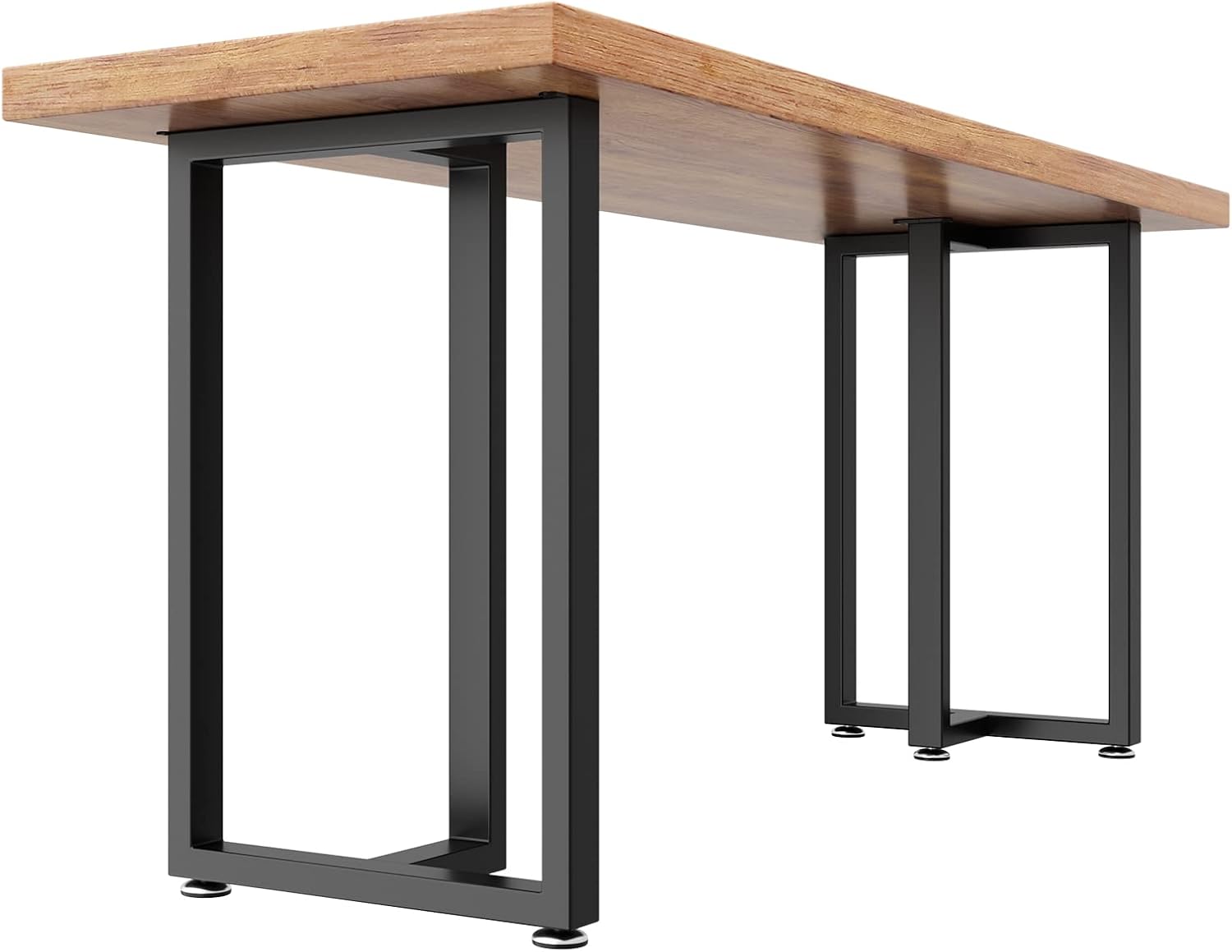 Patavinity Metal Table Legs 28 inch Height x 24 inch Wide with Adjustable Protector Feet, Industrial & Rustic Style Heavy Duty Metal Furniture Legs for Desk/Table, (Bear Up to 800lb), Black, Set of 2