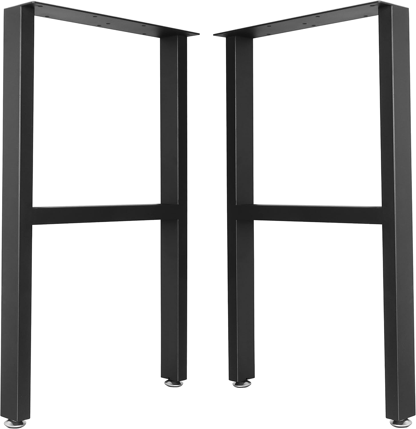 Metal Table Legs for Desk, Heavy Duty Square Tube Iron, DIY Furniture Legs for Dining and Coffee Table, Computer Desk, Workbench, Meeting Room Table, 28”H x 17.7”W(Rectangle)