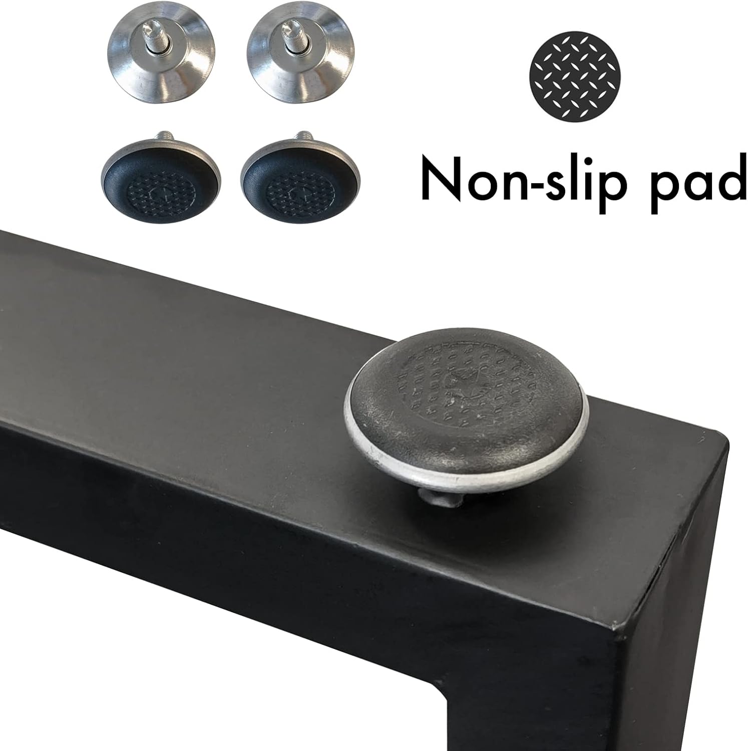 Metal Table Legs, 28''Hx 27”W Dining Leg, Heavy Duty 3.1" Width Section Square Steel Table Legs, 28x27x3.1 Inch Black Industrial Style Furniture Legs for Dining Desk Bench and Coffee Table