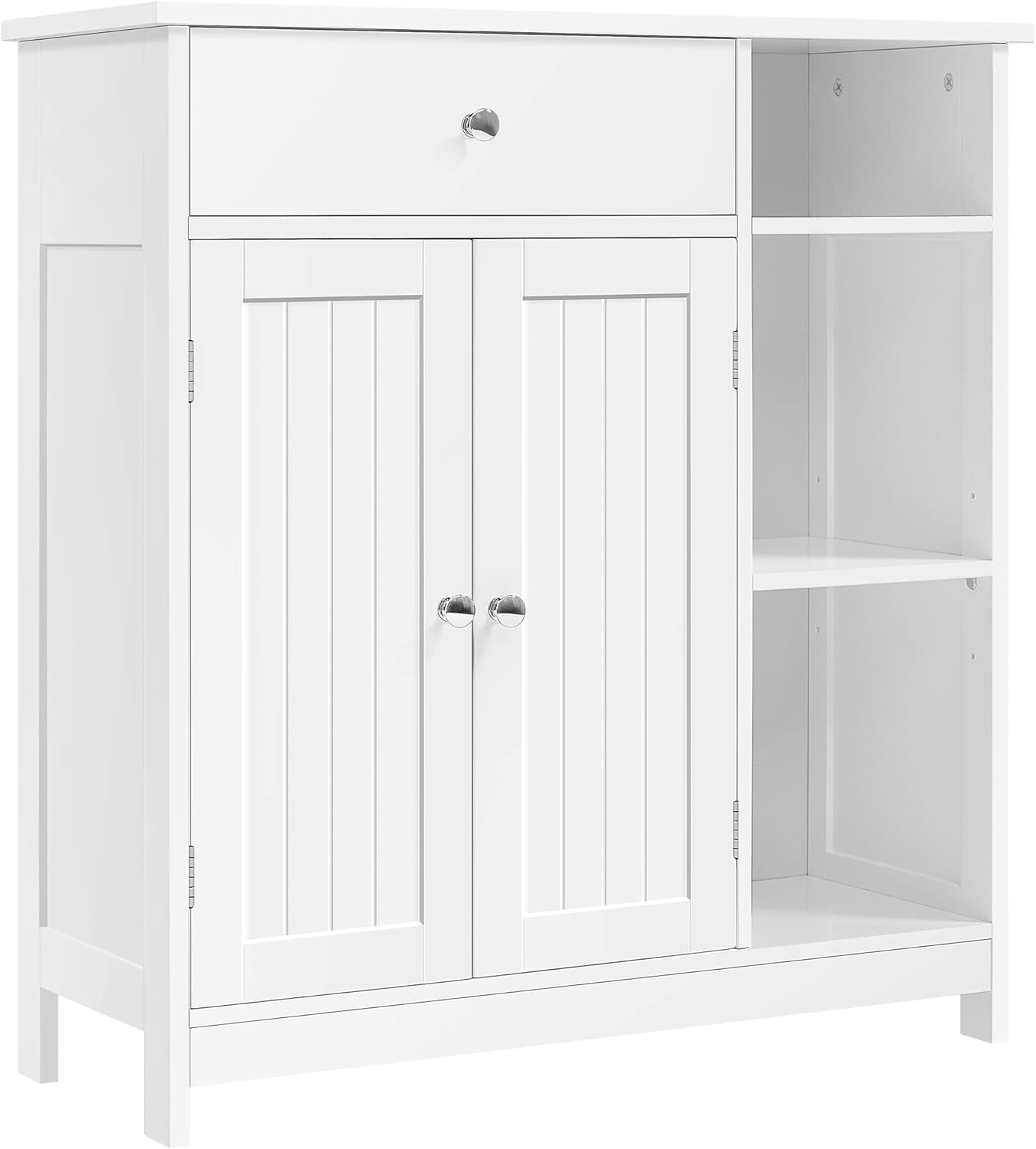 Yaheetech Free Standing Bathroom Cabinet with 1 Drawer 2 Doors and Adjustable Shelf, Wooden Entryway Storage Cabinet, 11.8D x 23.6W x 31.5H in, White