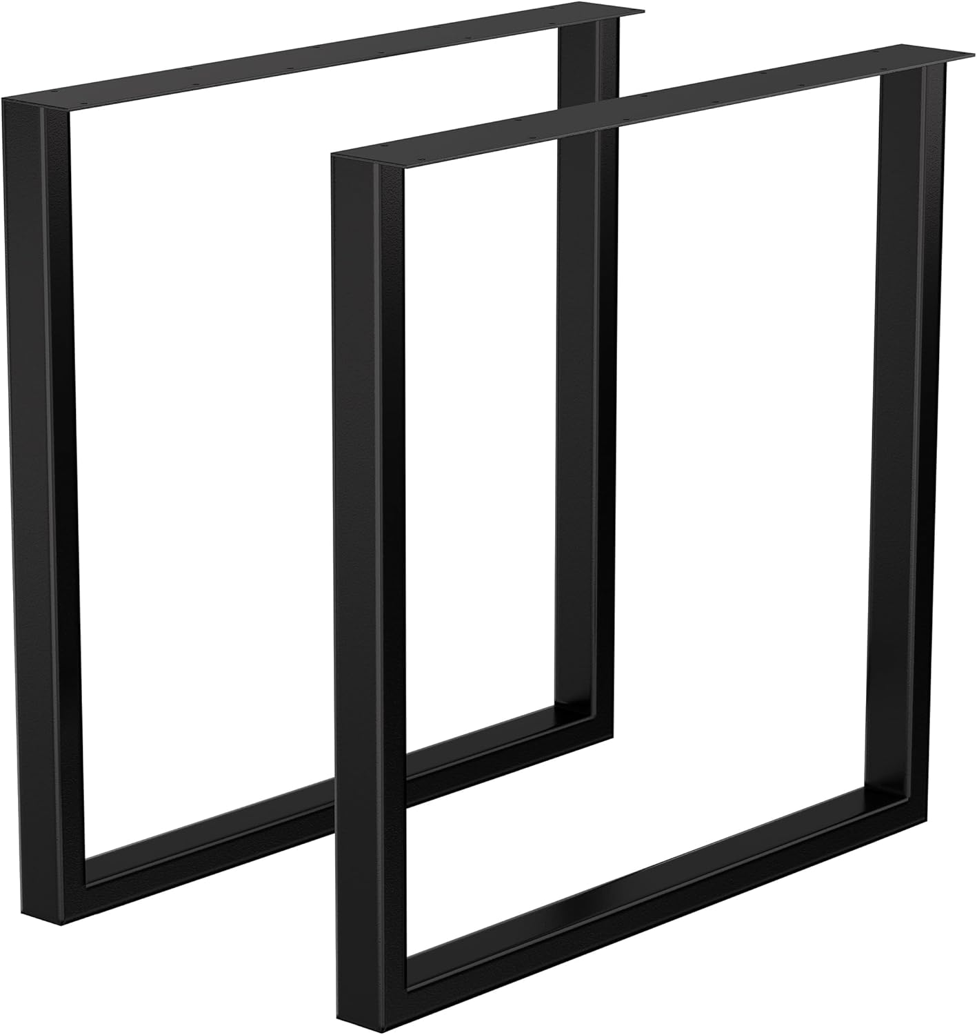 Metal Table Legs, 28''Hx 27”W Dining Leg, Heavy Duty 3.1" Width Section Square Steel Table Legs, 28x27x3.1 Inch Black Industrial Style Furniture Legs for Dining Desk Bench and Coffee Table