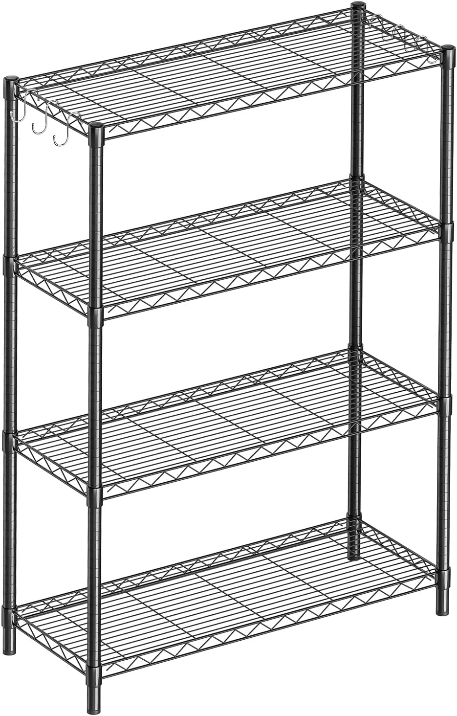 3-Shelf Adjustable Metal Shelf Wire Shelving Unit Storage Rack Display Shelf for Office,Kitchen,Bedroom,Bathroom,Laundry,Pantry Basement,Garage(Black,36" L x 14" W x 30" H)