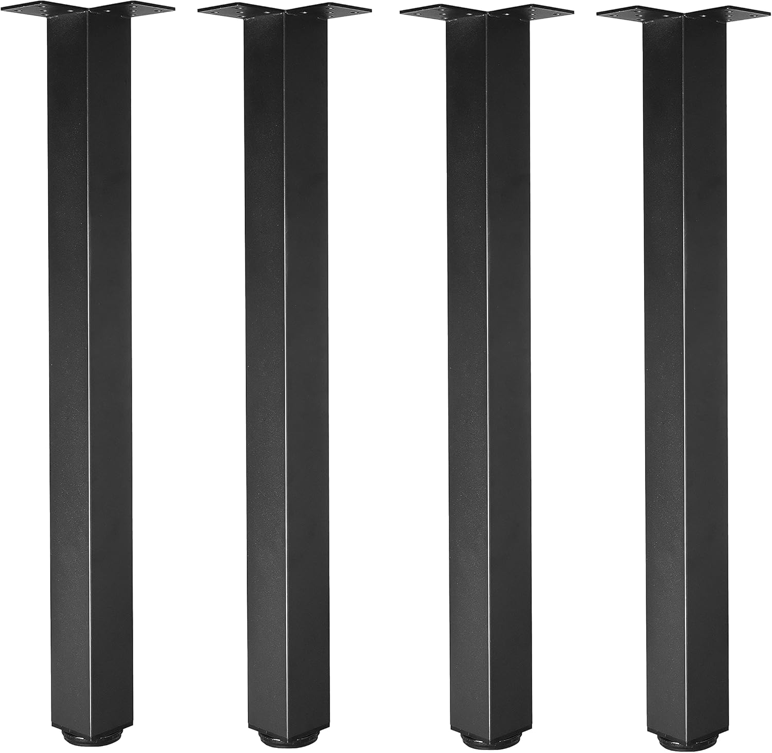 Metal Table Legs for Desk, Heavy Duty Square Tube Iron, DIY Furniture Legs for Dining and Coffee Table, Computer Desk, Workbench, Meeting Room Table, 28”H x 17.7”W(Rectangle)