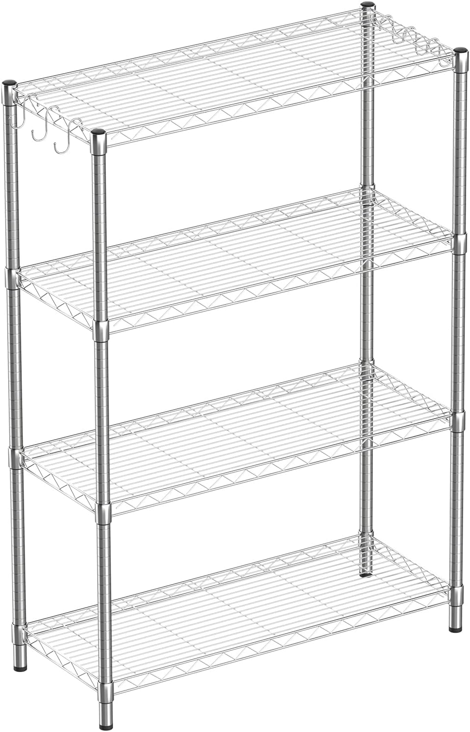 3-Shelf Adjustable Metal Shelf Wire Shelving Unit Storage Rack Display Shelf for Office,Kitchen,Bedroom,Bathroom,Laundry,Pantry Basement,Garage(Black,36" L x 14" W x 30" H)