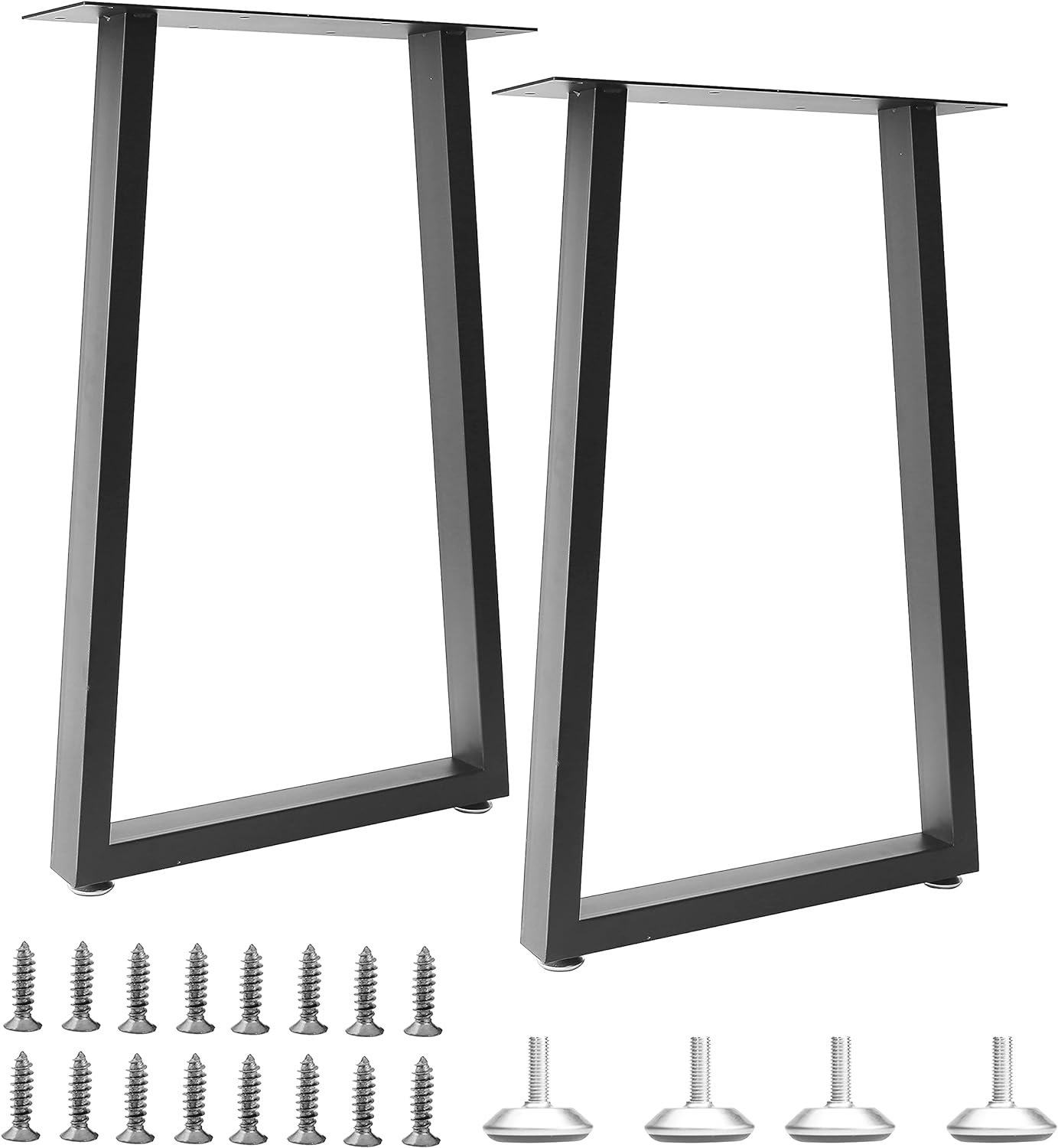 Metal Table Legs for Desk, Heavy Duty Square Tube Iron, DIY Furniture Legs for Dining and Coffee Table, Computer Desk, Workbench, Meeting Room Table, 28”H x 17.7”W(Rectangle)