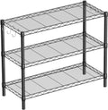 3-Shelf Adjustable Metal Shelf Wire Shelving Unit Storage Rack Display Shelf for Office,Kitchen,Bedroom,Bathroom,Laundry,Pantry Basement,Garage(Black,36" L x 14" W x 30" H)